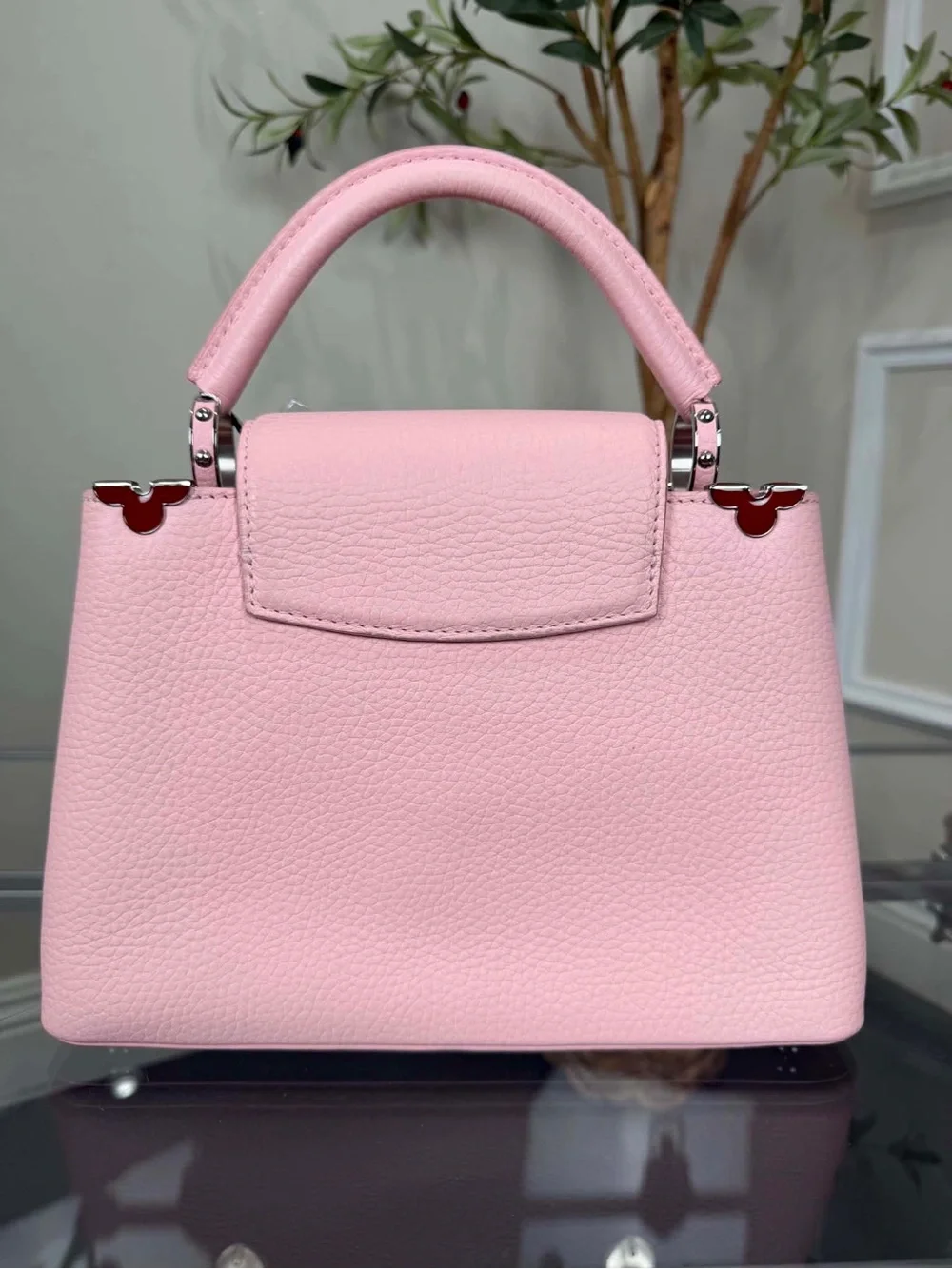 Louis Vuitton Pink Pebbled Leather Top-Handle Satchel